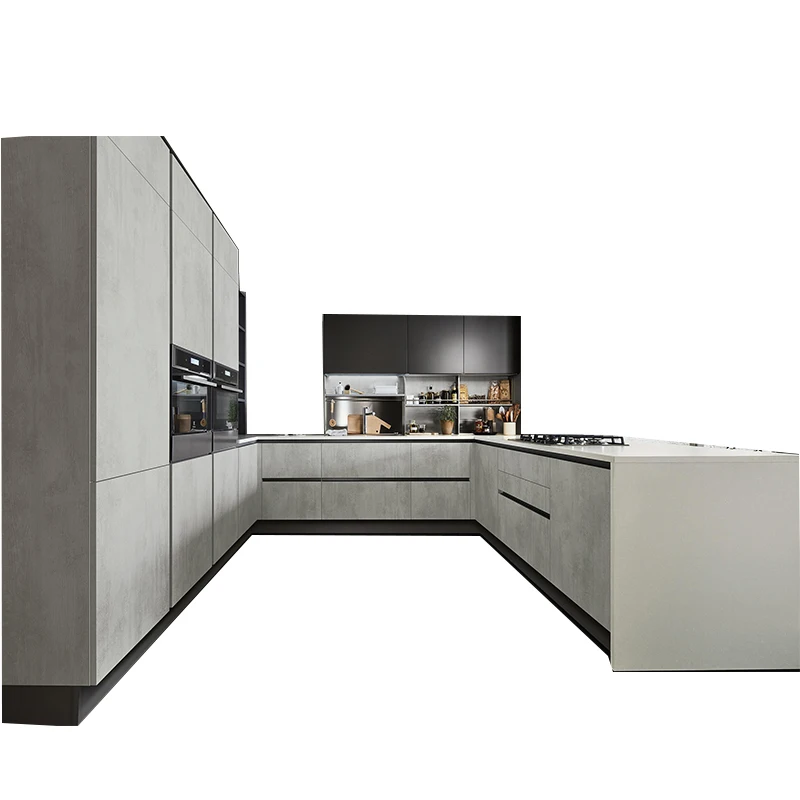 U shaped modern high gloss design lacquer wooden kitchen cabinet | Обустройство дома