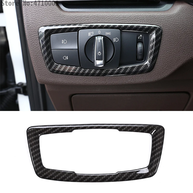 Carbon Fiber Head light Headlight Switch Button Cover Trim Car Accessory For BMW X1 F48 2016-2018 X2 F47 2018 | Автомобили и