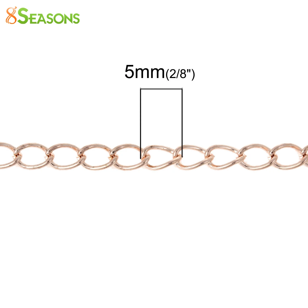 8 сезонов латунь открытая звеньевая цепь фурнитура розовое золото-Цвет 5x3 мм (2/8