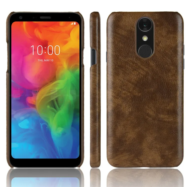 Роскошный кожаный чехол для LG Q7 + Plus 5 '' жесткий матовый Q 7 из ПУ кожи бампер Fundas