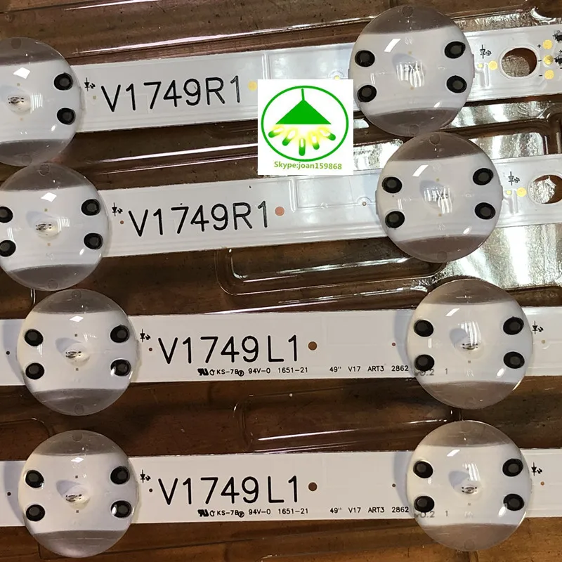 Новый комплект хорошее качество 8 шт. светодиодных лент для LG 49UV340C 49UJ6565 49UJ670V V17 49 R1