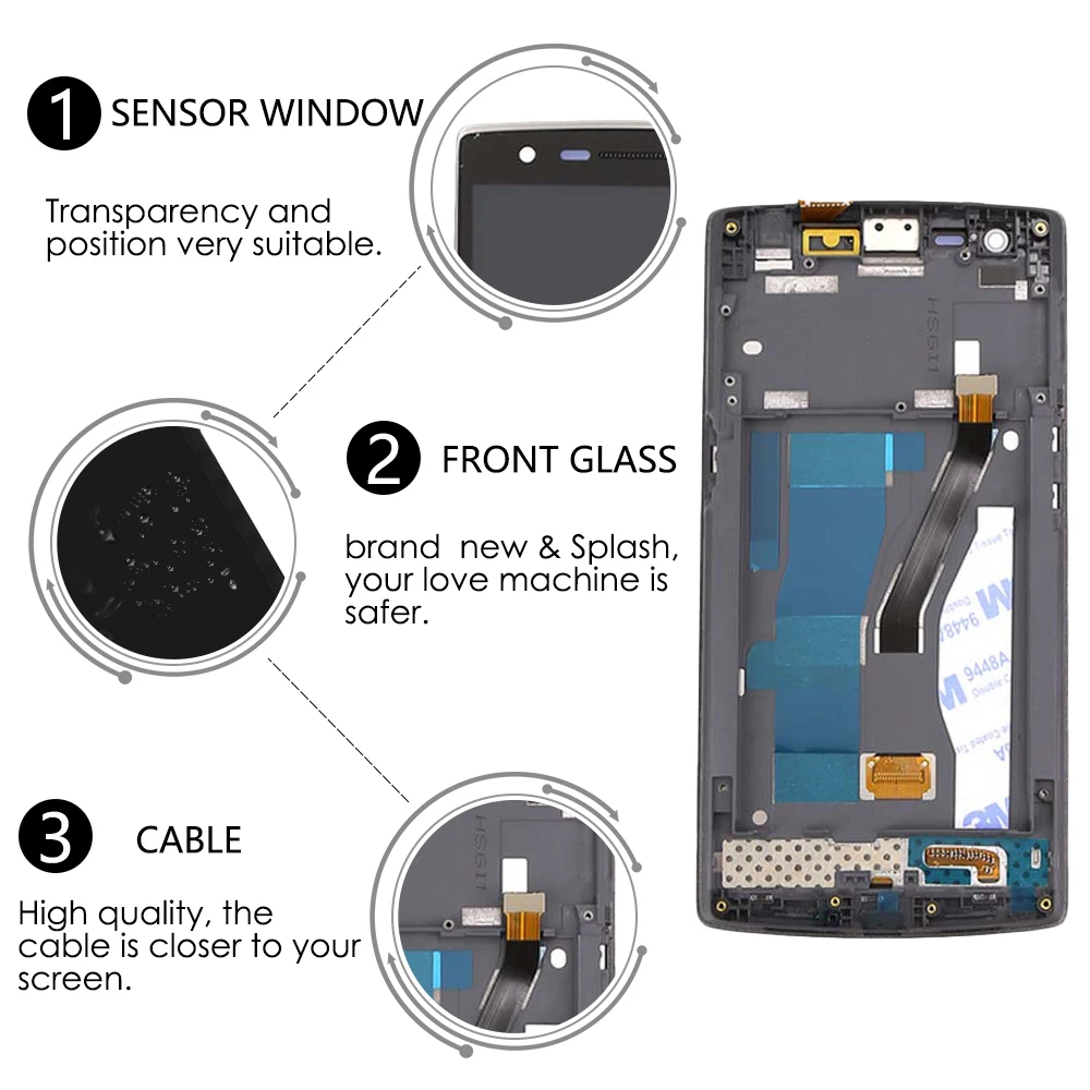 Sinbeda 5 &quotэкран AMOLED для Oneplus One 1 + ЖК-дисплей сенсорный экран Рамка дигитайзер