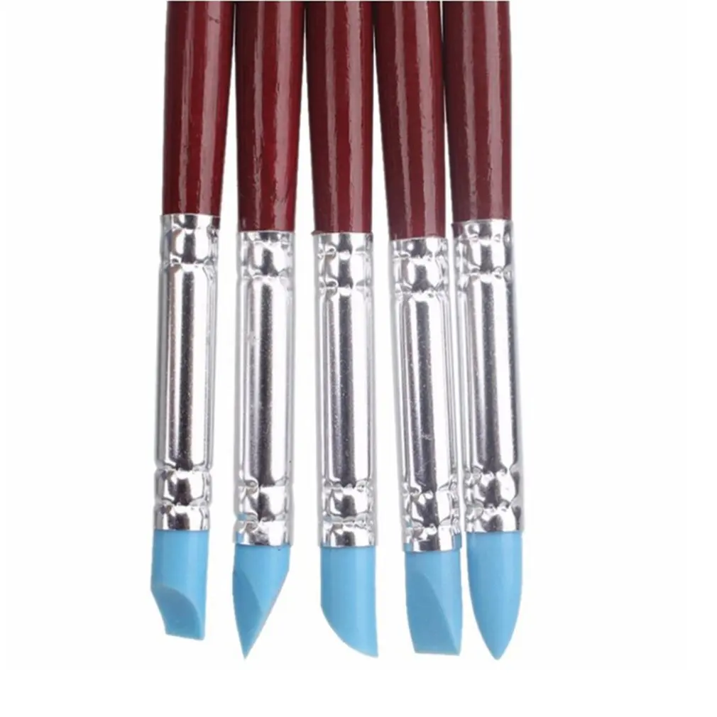 5 шт. силиконовая глиняная форма с деревянной ручкой скульптура Fimo полимерное