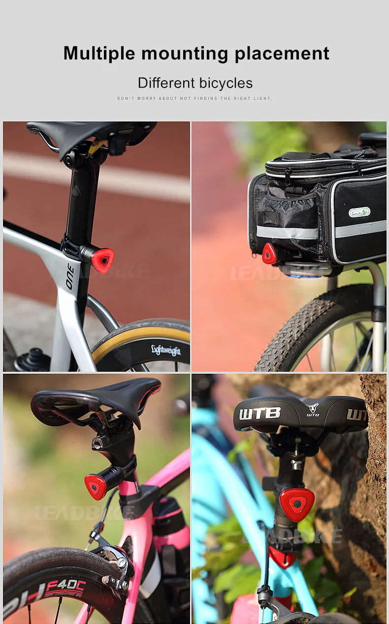 Leadbike светодиодный фонарь для велосипеда авто вкл/выкл с тормозным датчиком задний фонарь для велосипеда Flahlight водонепроницаемый USB Перезаряжаемый
