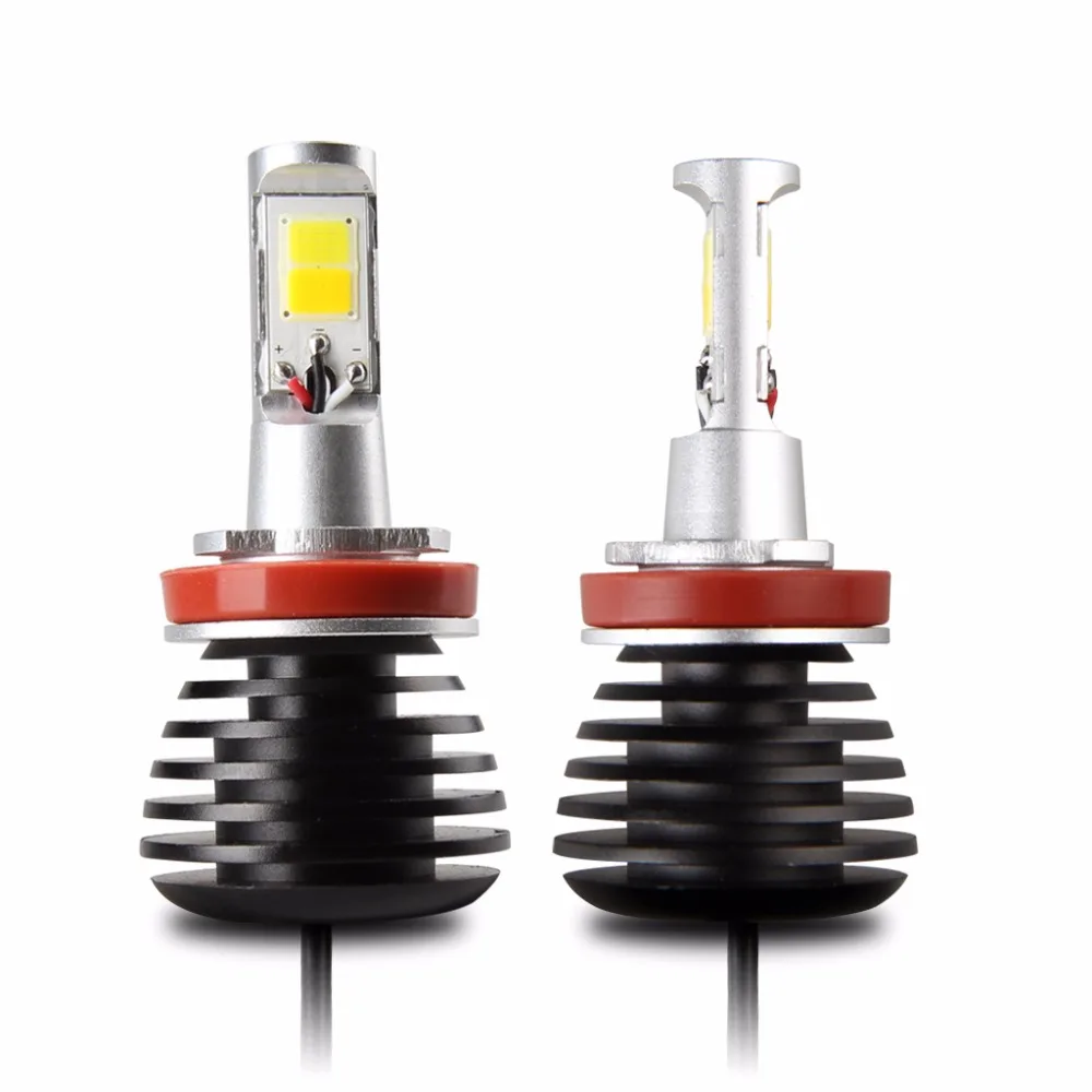 2 шт. H7 Led H1 H3 H8 H11 9005 HB3 9006 HB4 светодиодные лампы H27 880 881 двойной Цвет 2800LM