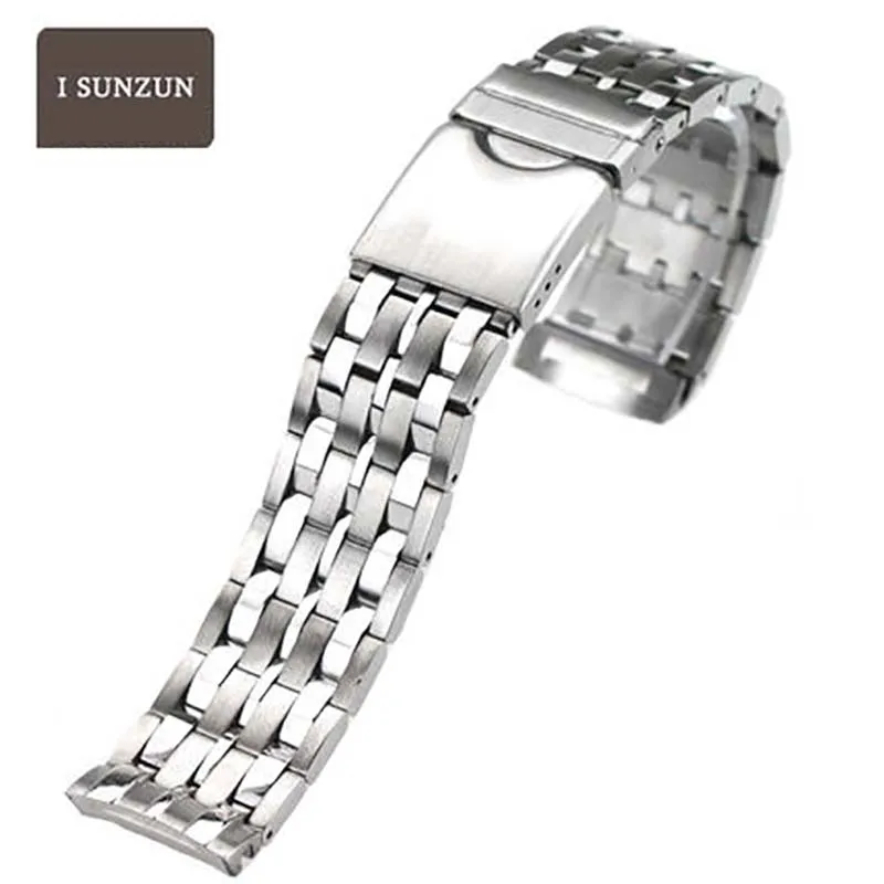 ISUNZUN Women And Men Stainless Steel Watchbands For Tissot T008 PRC100 T22 Metal Bracelet 17/20mm Width Durable Watch Straps