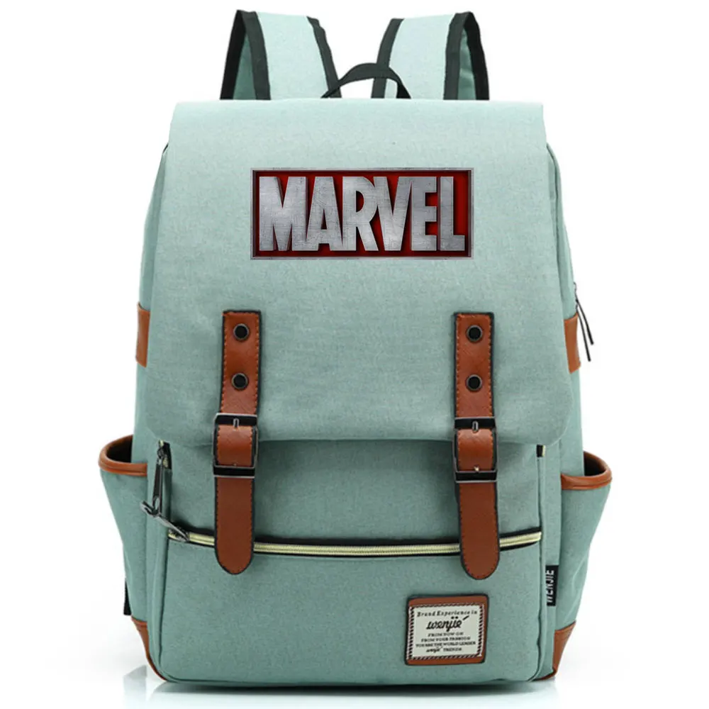 18 Новинка, многоцветная школьная сумка с надписью Marvel, Мстители для мальчиков и девочек, школьная сумка, Холщовый женский рюкзак для подростков, мужской рюкзак - Цвет: 18