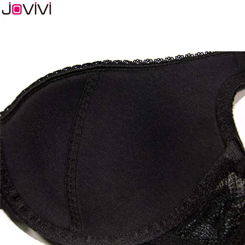 Jovivi, 1 шт., женский бюстгальтер на косточках, удобный кружевной бюстгальтер для повседневной носки, цветочный бюстгальтер с чашечками, стильный очаровательный черный/белый/бежевый/синий женский бюстгальтер s