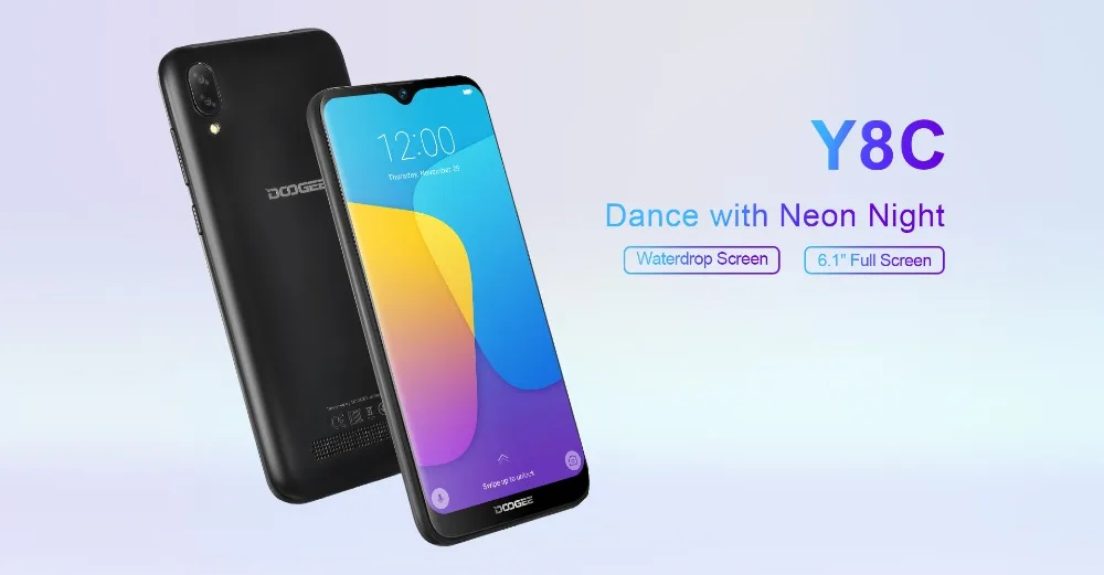 DOOGEE Y8c Android 8,1 6,1 дюймов 19:9 экран смартфон MTK6580 1 ГБ ОЗУ 16 Гб ПЗУ 3400 мАч две sim-карты 8 Мп+ 5 Мп WCDMA мобильный телефон