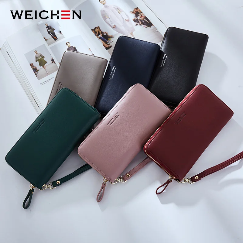 weichen wristband women long clutch wallet large capacity wallets female purse lady purses phone pocket card holder carteras free global shipping