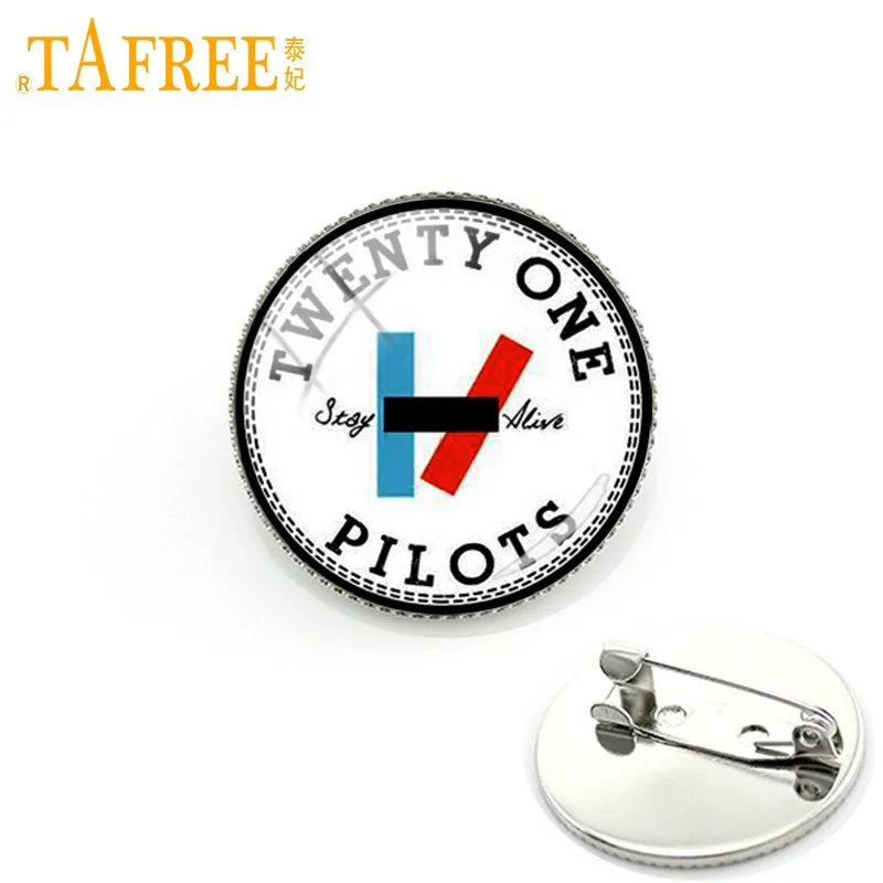 JOINBEAUTY, Twenty One Pilots, музыкальная группа, брошь для фанатов, специальное предложение на день рождения, булавки для хип-поп, круглые стеклянные украшения H267 - Окраска металла: H265