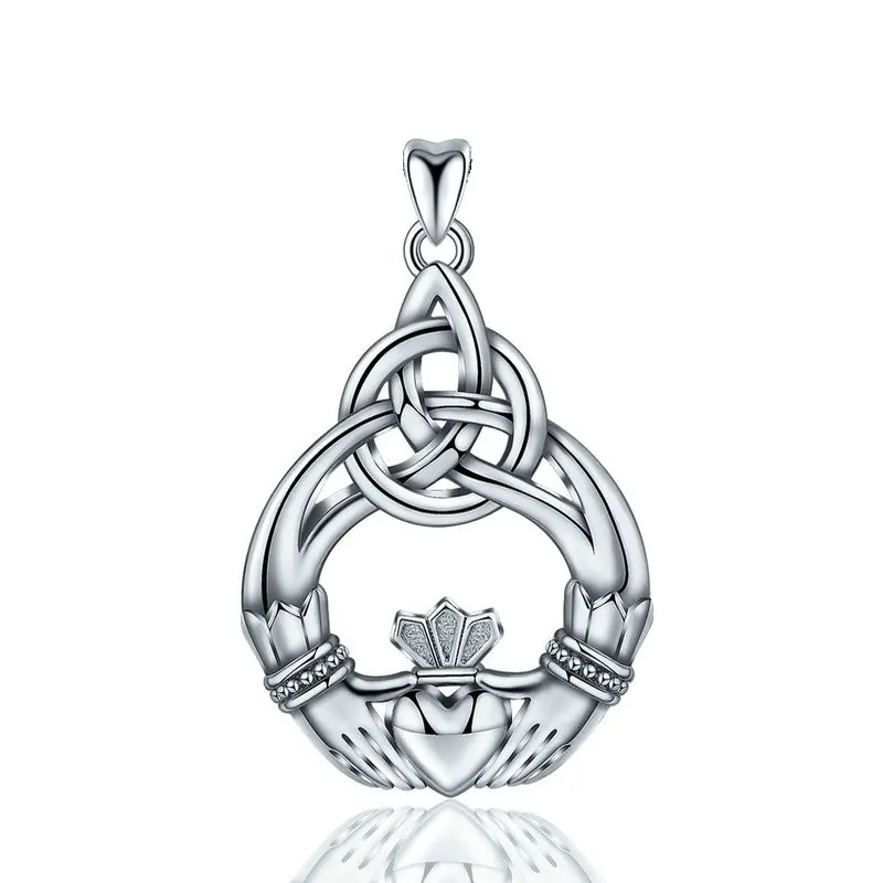 Eudora,, 925 пробы, серебряное ожерелье, кельтский узел, Клэдда, подвески с шармами, ожерелья для женщин, модное ювелирное изделие, подарок-сюрприз, D189 - Окраска металла: only pendant
