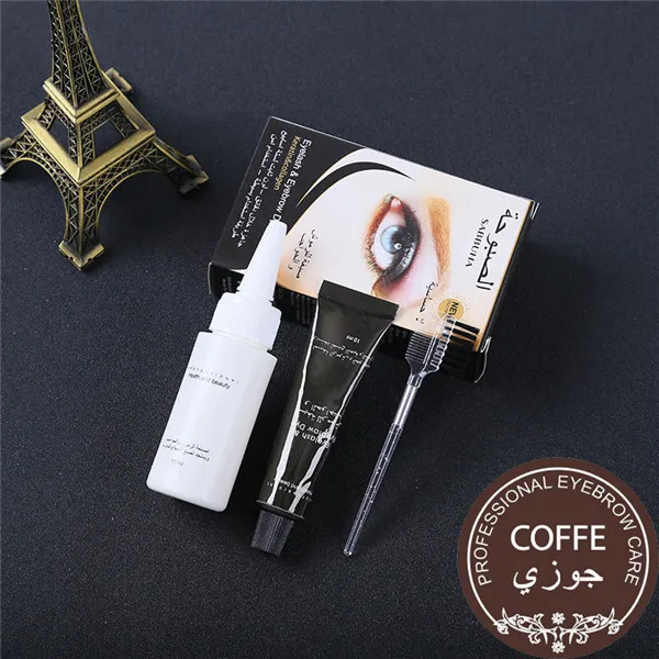 Coffee Профессиональная Серия Ryana хна натуральная бровей гелевые, для ресниц коричневый, черный Цвет оттенок кремовый комплект, 15-минутный быстро оттенок простой краситель - Цвет: Coffee