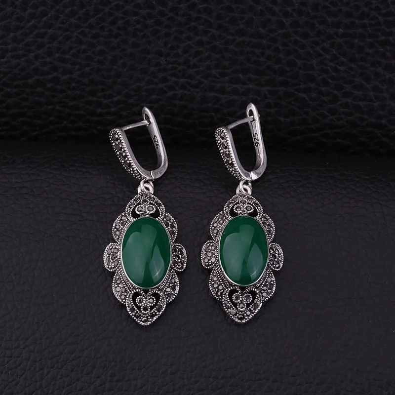 Sellsets, этнические Винтажные серьги, черные стразы, красные, зеленые, черные, эмалированные висячие серьги, серебряный цвет, богемное ювелирное изделие