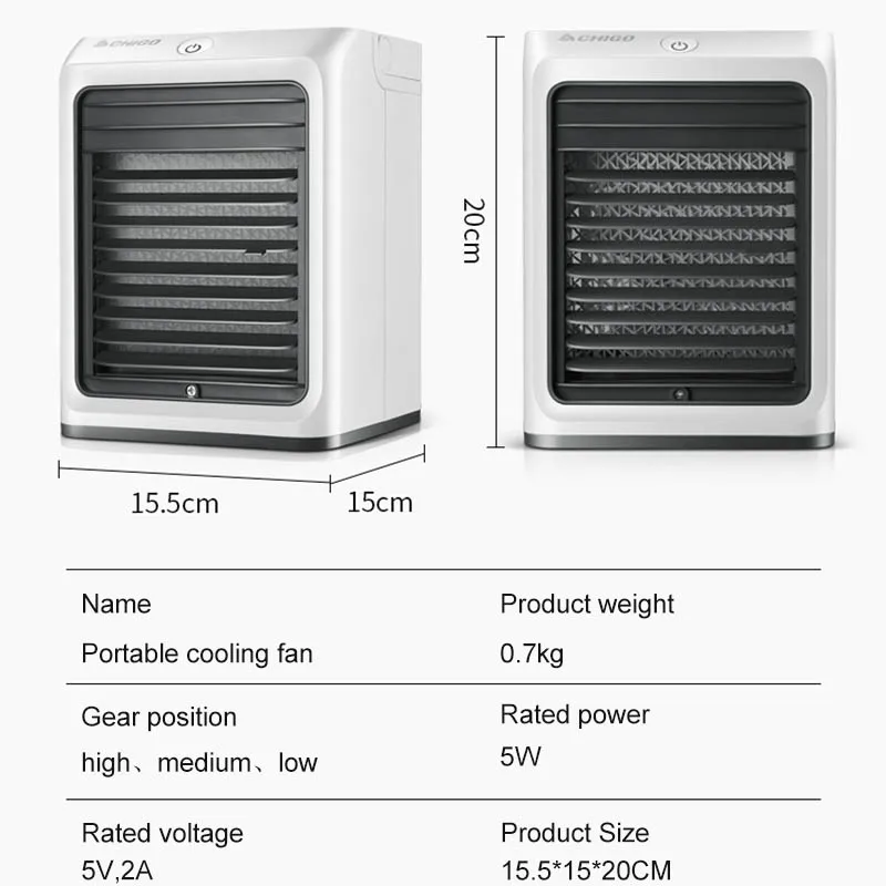 

Desktop Mini Air Conditioning Fan Portable USB Fan Small Water Cooling Summer Fan 3-speed Home Office Air Cooler