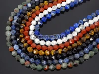 natural gems stones 24 faceted polygons spacer beads 15 strand 6mm 8mm 10mm for jewelry making crafts 5 strandspack
