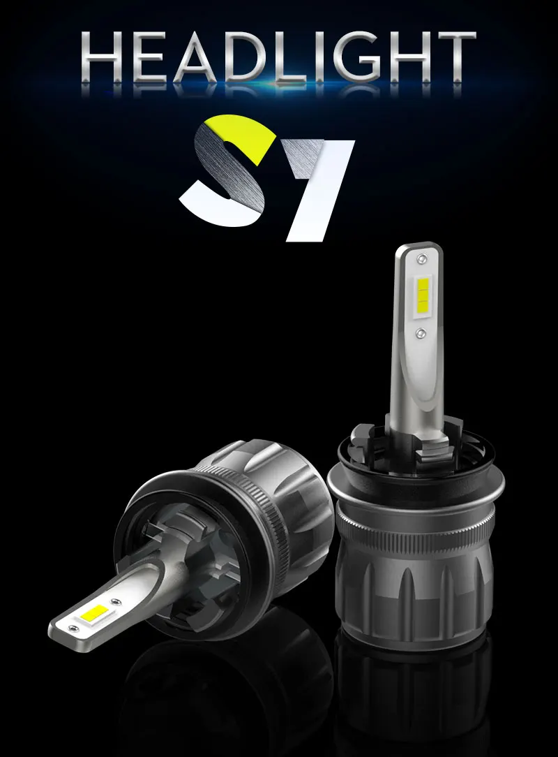 TINSIN 2 шт. S7 автомобильные передние фары LED H11 светодиодный светильник 40W 4800LM 9005 hb3 светодиодный 9006 9012 6000k светодиодный фары для автомобиля