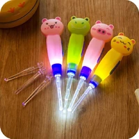ear spoon cleaning with led lighting cute cartoon animal detachable earwax remover tool safety cleaner spoon for kids peel ears