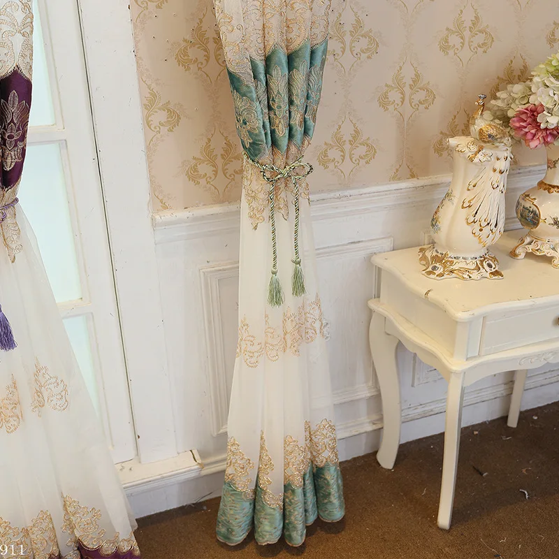 2019 современные роскошные вышитые прозрачные вуали шторы для окон гостиной двери