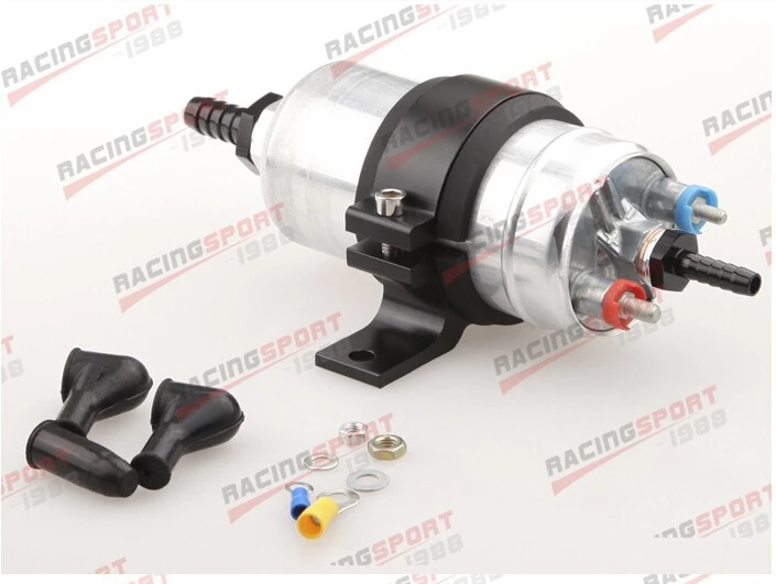 

External Fuel Pump 044 For Bosch+Billet Bracket+3/4" Inlet 3/8" Outlet Barb