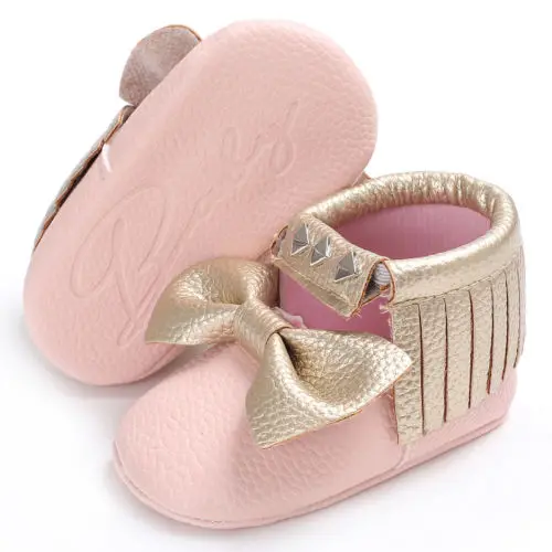 2018 Милая обувь для маленьких девочек с кисточками и бантом малышей младенцев