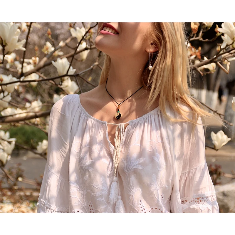 Оптовая продажа элегантное искусственное ожерелье ручная работа Yinyang для мужчин