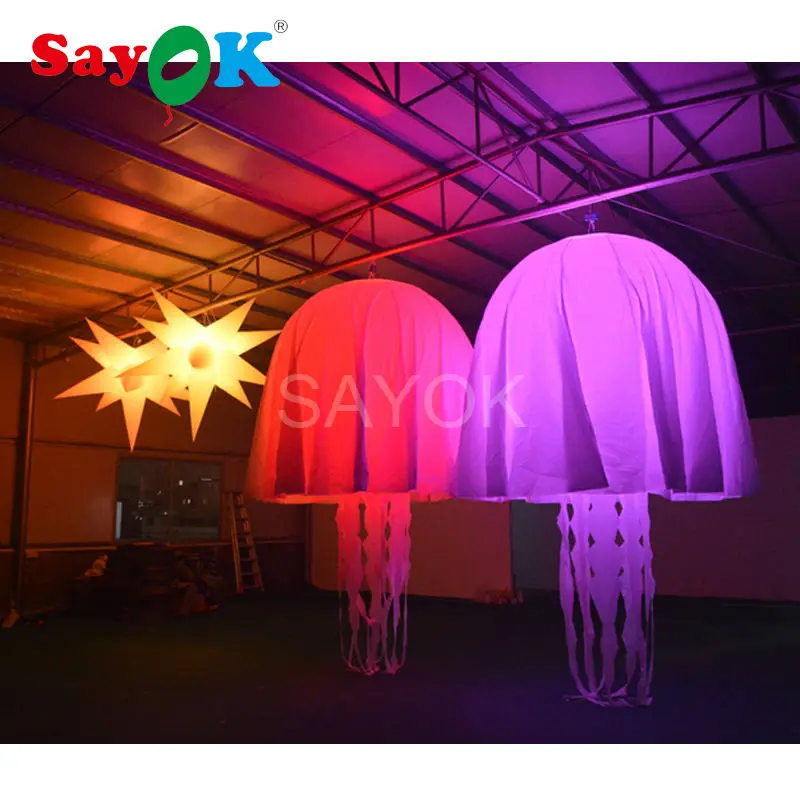 Sayok 1 м/1 5 м/2 м надувные подвесные Медузы воздушный шар с RGB 17 Изменение цвета