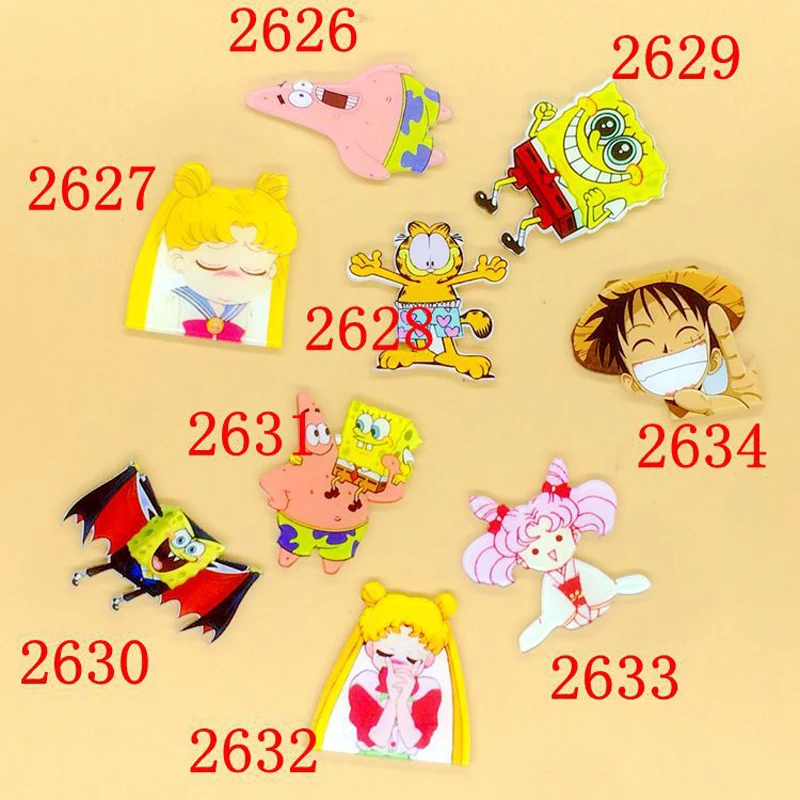 1 шт. Акриловые Броши мультфильм аниме Губка Боб Луффи Сейлор Мун броши для