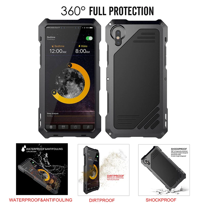 Luxury armor Metal Aluminum Waterproof phone Case for iPhone XR X 6 6S 7 8 Plus XS Shockproof Dustproof Camera Heavy Duty Cover |