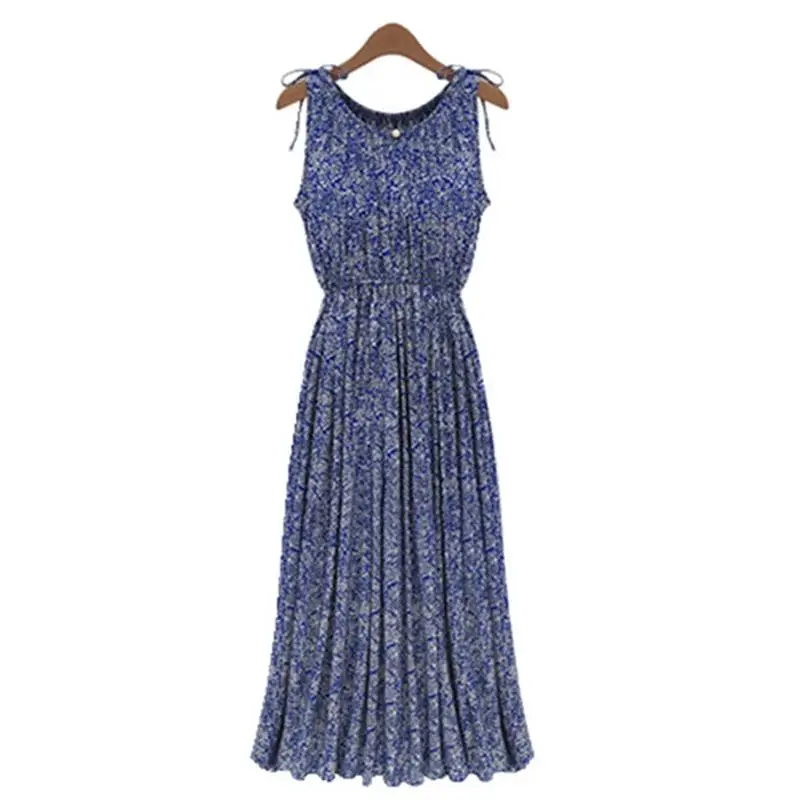 Женское богемное платье макси летнее свободное большого размера с круглым