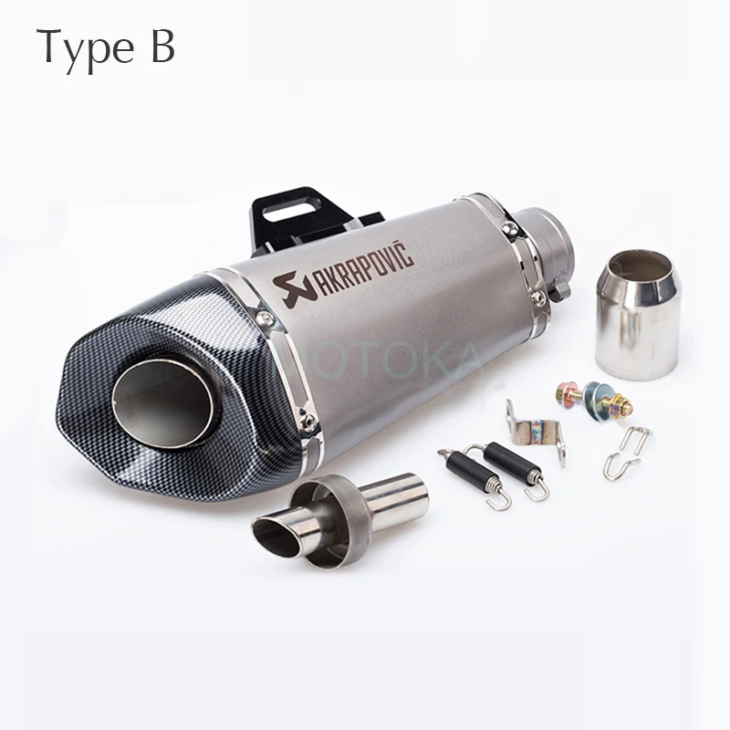 Лазерный Универсальный 51 мм Akrapovic мотоцикл Выхлопная система глушитель труба для R6 R25 Z800 углеродное волокно мотоцикл глушитель Escape - Цвет: Type B