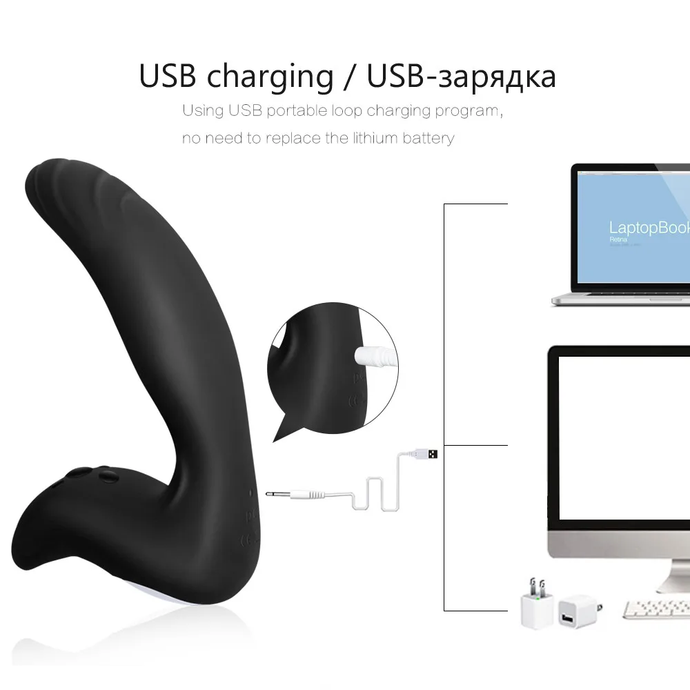 USB Перезаряжаемые анальный Вибраторы с пробками японский массажер простаты Секс
