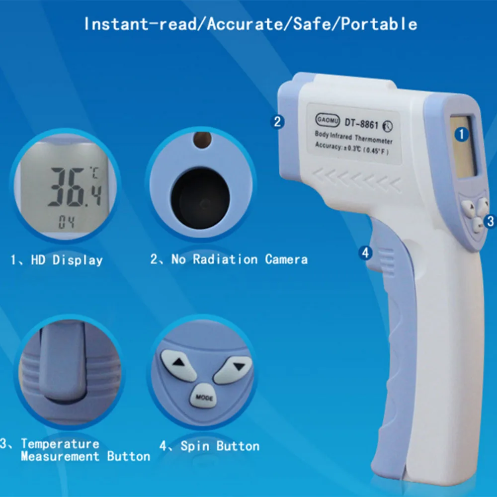 Детские Взрослых Цифровой Termomete Инфракрасный Лоб Термометр Тела Пистолет