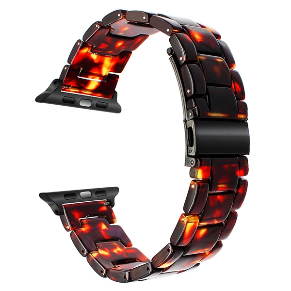 Black B Ремешок для часов из смолы для iWatch Apple Watch 38 мм 40 мм 42 мм 44 мм серия 5 4 3 2 1 Мужской Женский резиновый ремешок с стальной пряжкой ремешок на запястье - Цвет ремешка: Black B
