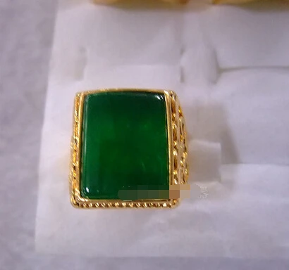 Кольцо zcd 414 + их полное Янг зеленое Малайское модное квадратное мужское