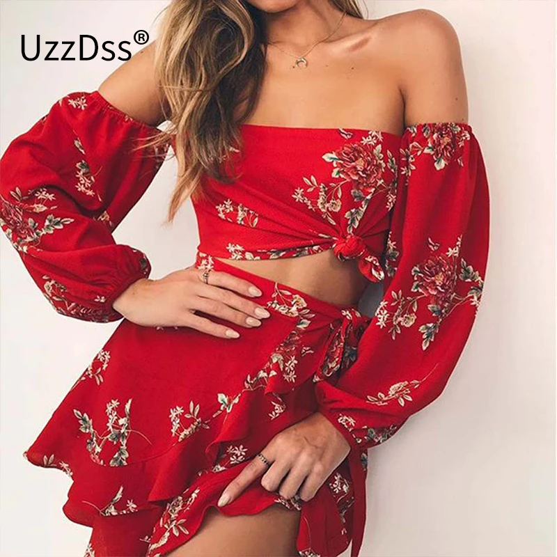 Комплект из двух предметов UZZDSS женское повседневное пляжное шифоновое платье с