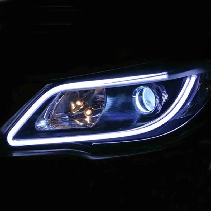 2 pcs 60cm silicagel Led Day Light DRL turn signals external light daytime running auto 12V SMD COB car-styling | Автомобили и