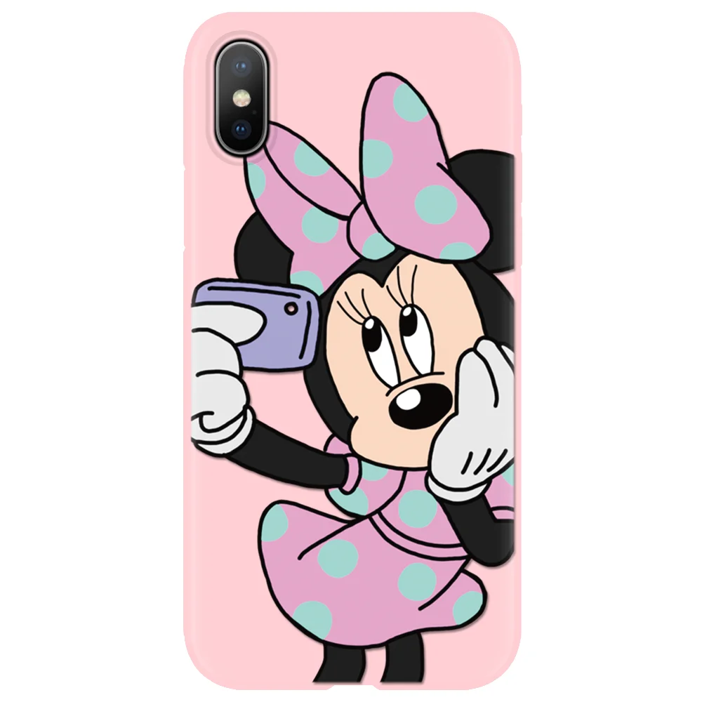 minizp Pink Print Silicone Soft TPU Matte Phone Cases For iPhone XR X 8 6 6S Plus 11 Pro XS MAX 5 5S SE 9 Simple Color Case Color Cover - Цвет: minizp