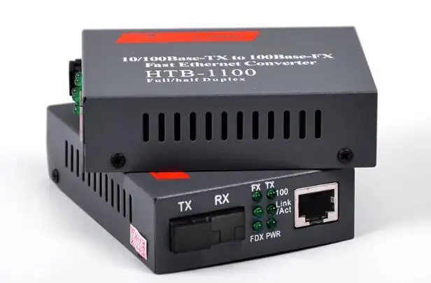 1 пара HTB-1100AB 10/100 м волоконно-оптический медиаконвертер 2 км мультимодовый