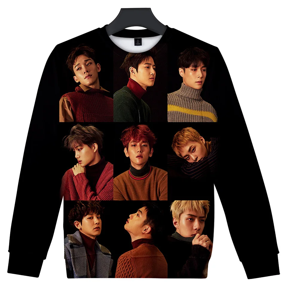Kpop EXO Tempo 3D цифровой корейский друзья толстовки пуловер для женщин мужчин Кофты