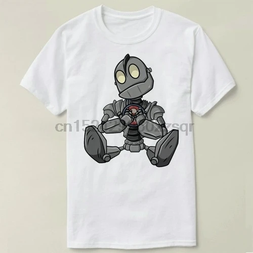 Футболка с коротким рукавом из хлопка изображением железного гиганта для мужчин