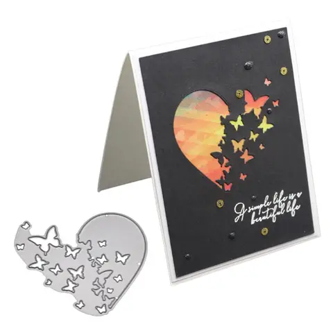 Металлические штампы в форме сердца и бабочки трафарет для скрапбукинга "сделай сам" штамп для альбомов