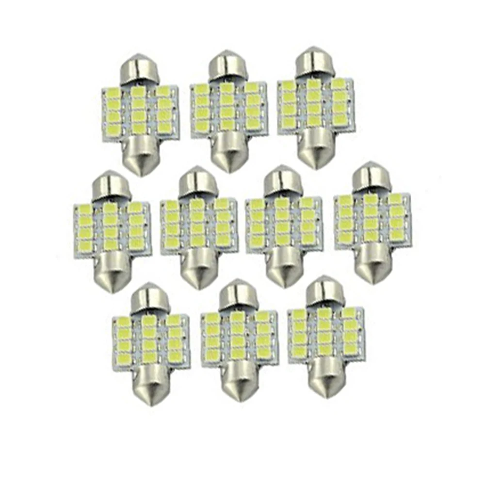 YSY 100 шт./лот гирлянда 12smd 1210 3528 c5w 31 мм 36 мм 39 мм 41 мм Светодиодная купольная лампа светодиодный индикатор Лампа 12 В 12 светодиодов