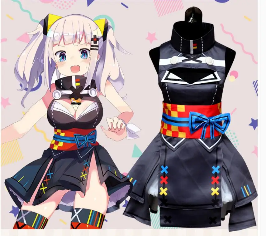 

Женское платье-кимоно Kaguya Luna, черное платье для косплея
