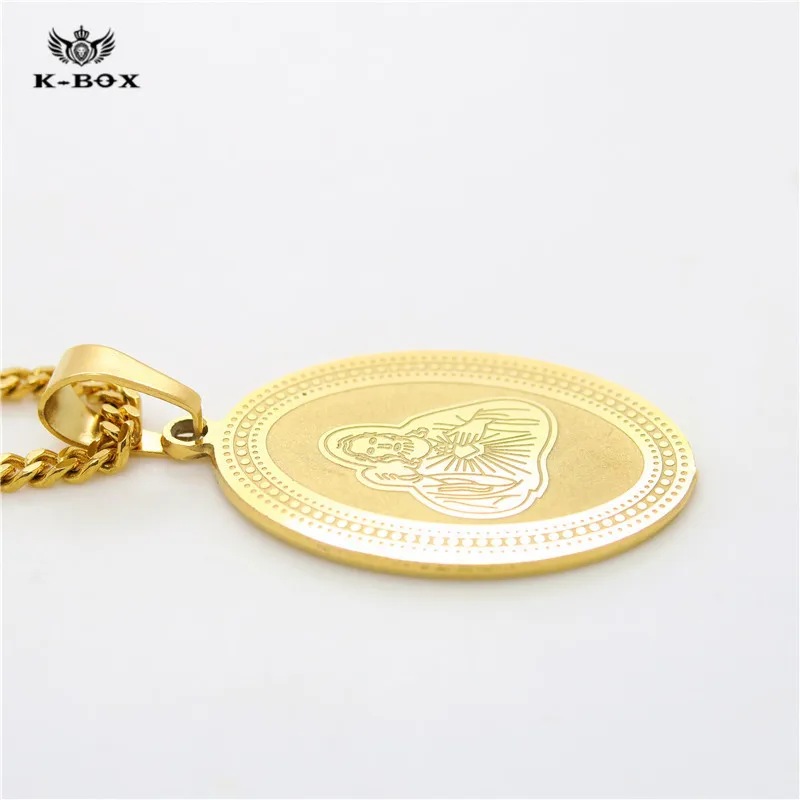 Для мужчин Женская Нержавеющая сталь Золотой Священное Сердце Иисуса Христа