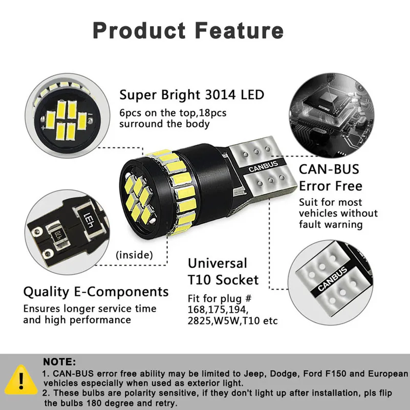 2x W5W T10 светодиодный Canbus лампы 3014 SMD 194 168 для очистки автомобиля Автомобильные