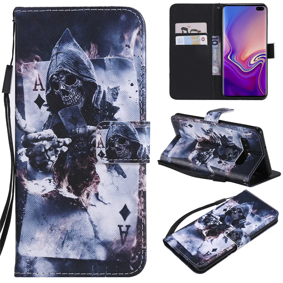 Флип чехол для Samsung Galaxy S10 S10E Plus S9 S8 A6 A7 A8 A9 J3 J4 J6 J7 2018 Кожаные чехлы с держателем карт