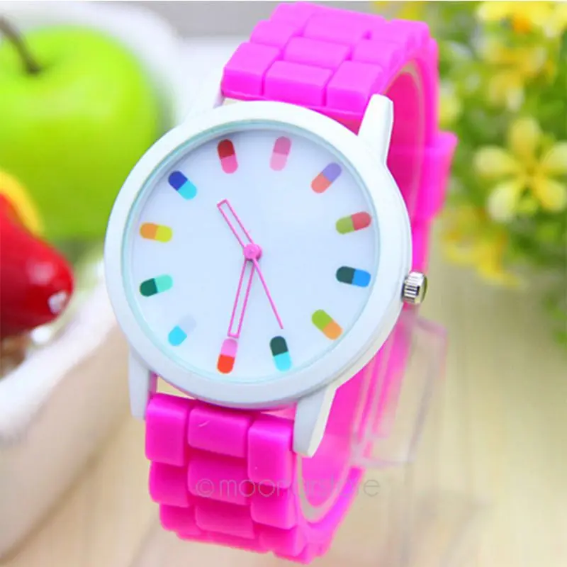 Аутентичные новый ремень контракт Для женщин watchwatch желе часы спортивные для
