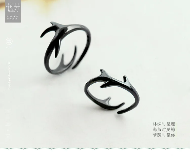 Оригинальный Рог лося lovers'Rings 100% стерлингового серебра 925 ювелирные изделия