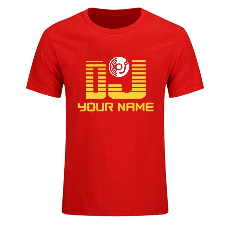 DJ ваше имя Модные мужские обычай печать футболка Camiseta Hombre в стиле хип-хоп для